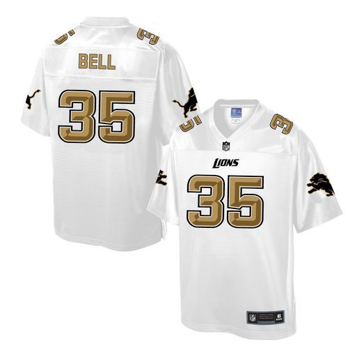 Nike Lions #35 Joique Bell White Men's NFL Pro Line Fashion Game Jersey