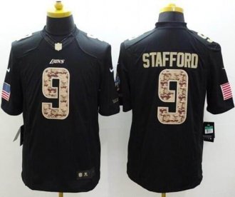 Nike Detroit Lions #9 Matthew Stafford Black NFL Limited Salute to Service jersey