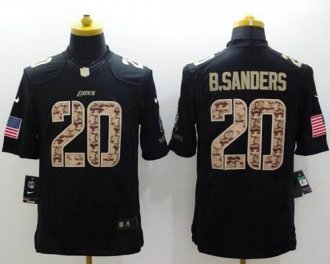 Nike Detroit Lions #20 Barry Sanders Black NFL Limited Salute to Service jersey