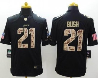 Nike Detroit Lions #21 Reggie Bush Black NFL Limited Salute to Service jersey