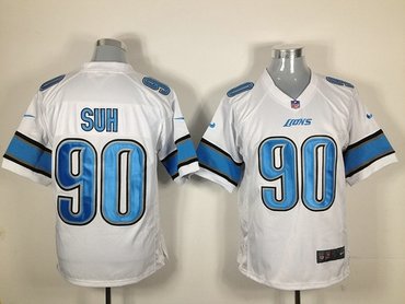 2012 detroit lions 90 ndamukong suh white jerseys (game )