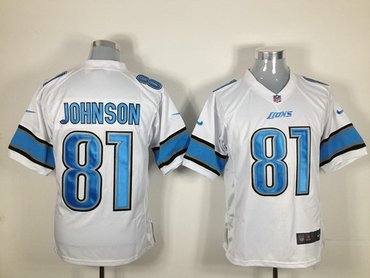 2012 detroit lions 81 calvin johnson white jerseys(game )