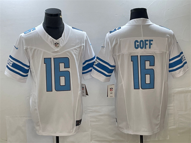 Men's Detroit Lions #16 Jared Goff White 2023 F.U.S.E. Vapor Untouchable Limited Stitched Jersey