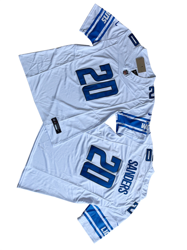 Men's Detroit Lions #20 Barry Sanders White 2023 F.U.S.E. Vapor Untouchable Limited Stitched Jersey