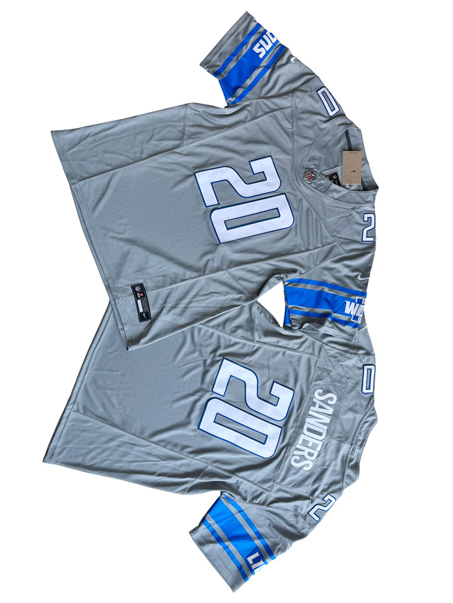 Men's Detroit Lions #20 Barry Sanders Grey 2023 F.U.S.E. Vapor Untouchable Limited Stitched Jersey