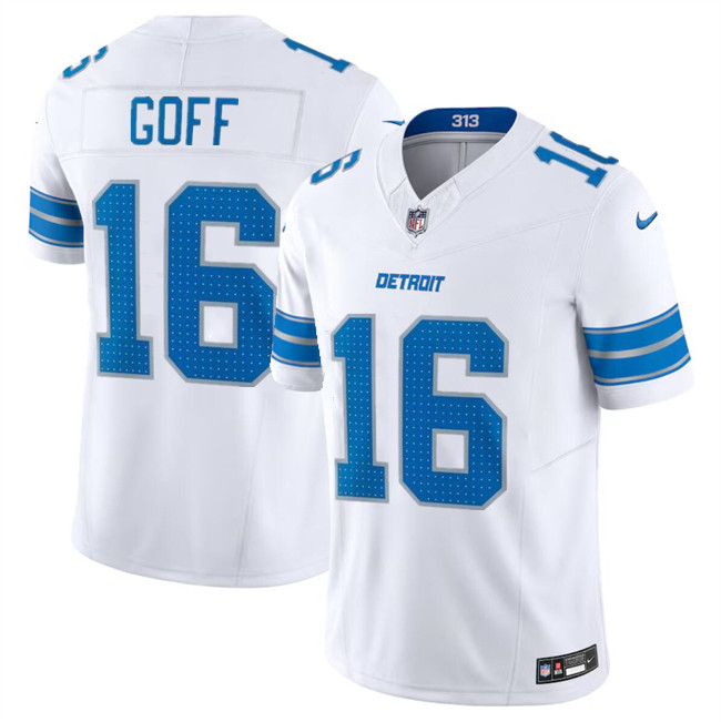 Men's Detroit Lions #16 Jared Goff White 2024 F.U.S.E. Vapor Limited Stitched Jersey