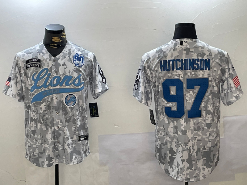 Men's Detroit Lions #97 Aidan Hutchinson 2024 Arctic Camo Salute To Service Stitched Baseball Jersey 6