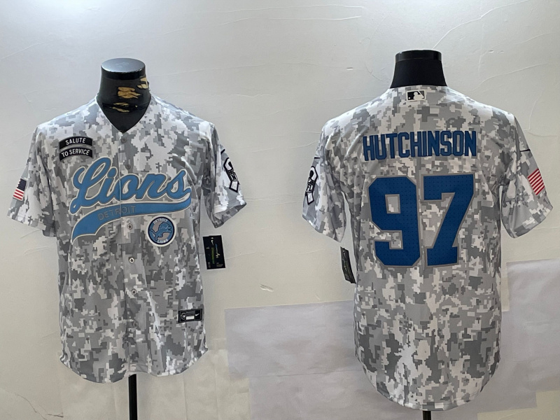 Men's Detroit Lions #97 Aidan Hutchinson 2024 Arctic Camo Salute To Service Stitched Baseball Jersey 1