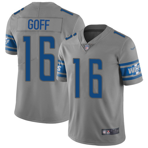 Detroit Lions #16 Jared Goff Gray Men's Stitched NFL Limited Inverted Legend Jersey