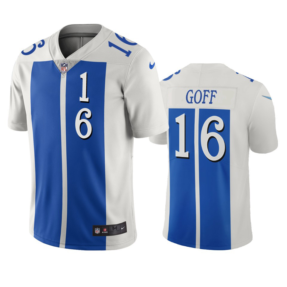 Detroit Lions #16 Jared Goff White Blue Vapor Limited City Edition NFL Jersey