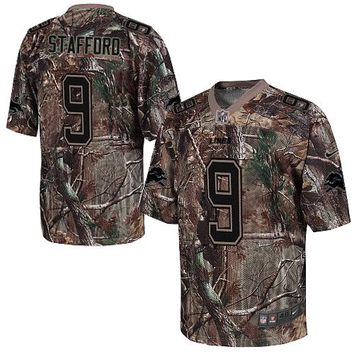 Nike Lions #9 Matthew Stafford Camo Men's Stitched NFL Realtree Elite Jersey