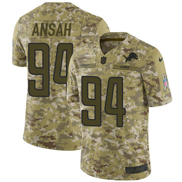 Nike Lions #94 Ziggy Ansah Camo Men's Stitched NFL Limited 2018 Salute To Service Jersey