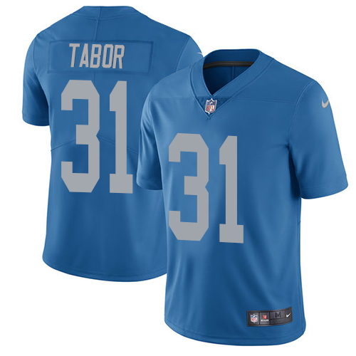 Nike Lions #31 Teez Tabor Blue Throwback Men's Stitched NFL Vapor Untouchable Limited Jersey