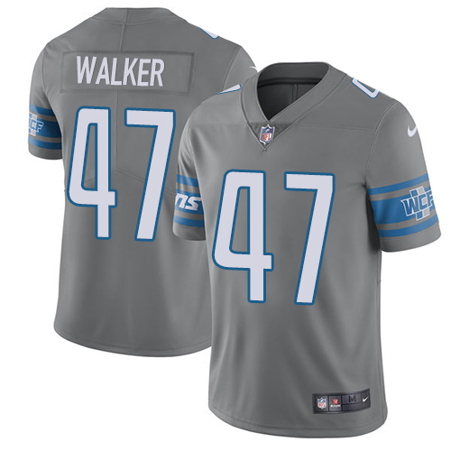 Nike Lions #47 Tracy Walker Gray Men's Stitched NFL Limited Rush Jersey