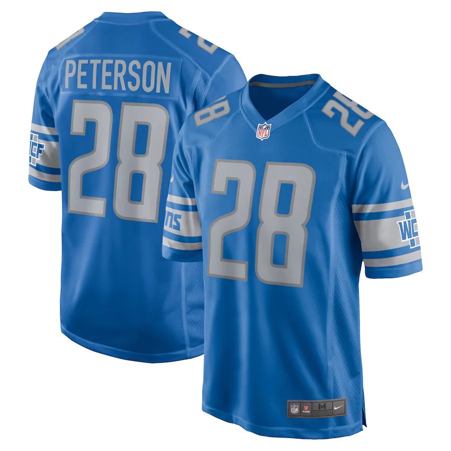 Men's Lions #28 Adrian Peterson Jersey Blue Vapor Limited Jersey