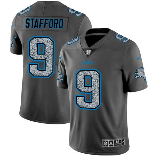 Nike Lions 9 Matthew Stafford Gray Camo Vapor Untouchable Limited Jersey