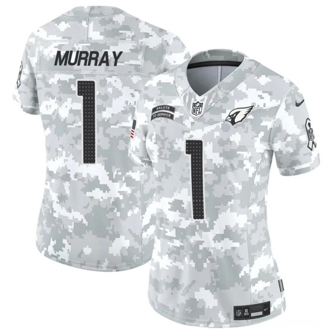 Women's Arizona Cardinals #1 Kyler Murray 2024 F.U.S.E Arctic Camo Salute To Service Limited Stitched Football Jersey(Run Small)