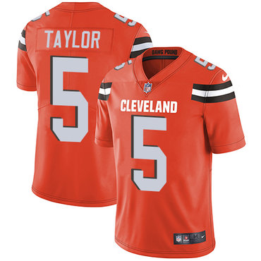 Nike Browns #5 Tyrod Taylor Orange Alternate Men's Stitched NFL Vapor Untouchable Limited Jersey