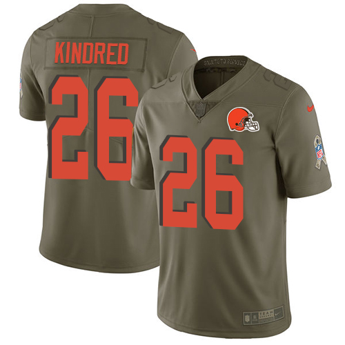 Nike Browns #26 Derrick Kindred Olive Men's Stitched NFL Limited 2017 Salute To Service Jersey