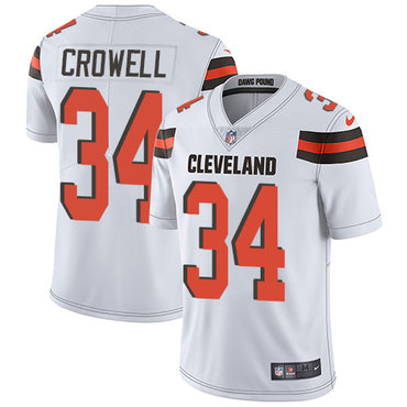 Nike Browns #34 Isaiah Crowell White Men's Stitched NFL Vapor Untouchable Limited Jersey