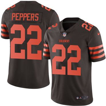 Nike Browns #22 Jabrill Peppers Brown Men's Stitched NFL Limited Rush Jersey