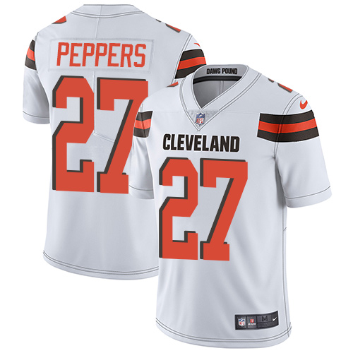 Nike Browns #27 Jabrill Peppers White Men's Stitched NFL Vapor Untouchable Limited Jersey