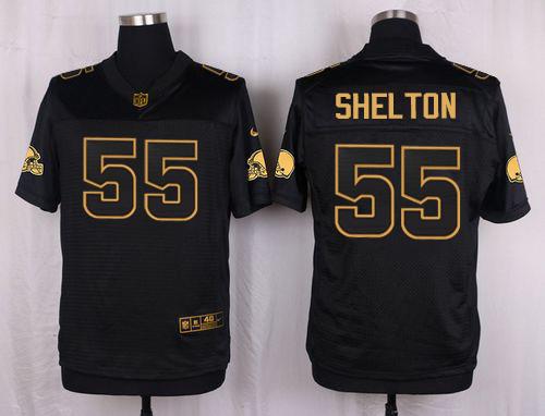 Nike Browns #55 Danny Shelton Black Men's Stitched NFL Elite Pro Line Gold Collection Jersey