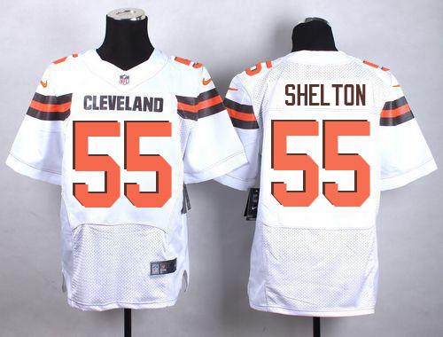 Nike Browns #55 Danny Shelton White Men's Stitched NFL New Elite Jersey