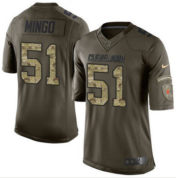 Nike Cleveland Browns #51 Barkevious Mingo Green Men's Stitched NFL Limited Salute to Service Jersey