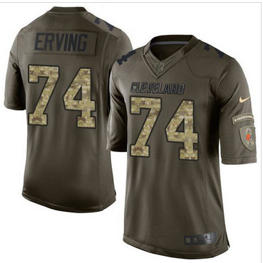 Nike Cleveland Browns #74 Cameron Erving Green Men's Stitched NFL Limited Salute to Service Jersey