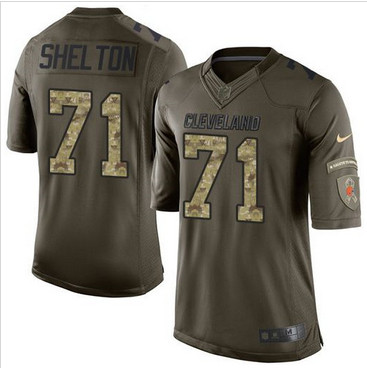 Nike Cleveland Browns #71 Danny Shelton Green Men's Stitched NFL Limited Salute to Service Jersey