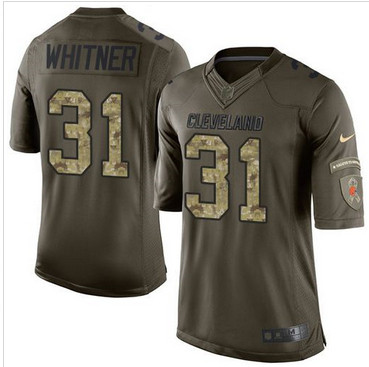 Nike Cleveland Browns #31 Donte Whitner Green Men's Stitched NFL Limited Salute to Service Jersey