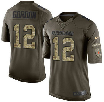 Nike Cleveland Browns #12 Josh Gordon Green Men's Stitched NFL Limited Salute to Service Jersey