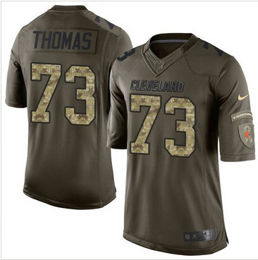 Nike Cleveland Browns #73 Joe Thomas Green Men's Stitched NFL Limited Salute to Service Jersey