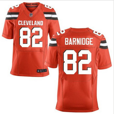 Nike Cleveland Browns #82 Gary Barnidge Orange Alternate Men's Stitched NFL New Elite Jersey