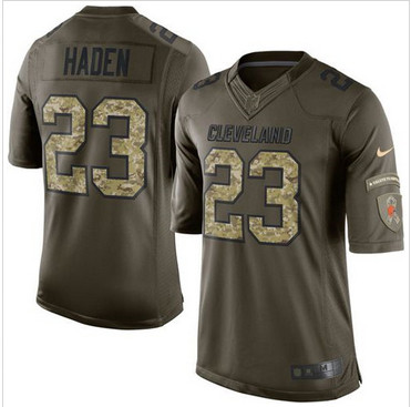 Nike Cleveland Browns #23 Joe Haden Green Men's Stitched NFL Limited Salute to Service Jersey