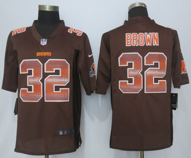 2015 New New Cleveland Browns #32 Jim Brown Brown Strobe Limited Jersey