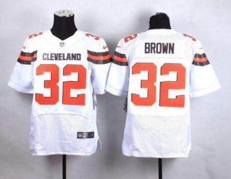 Nike Cleveland Browns #32 Jim Brown White Men's Stitched NFL New Elite Jersey