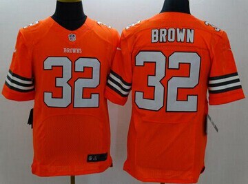 New Cleveland Browns #32 Jim Brown Orange Alternate NFL Elite Jersey