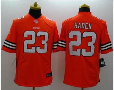 NEW Cleveland Browns #23 Joe Haden Orange Alternate NFL Limited Jersey