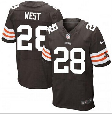 NEW Cleveland Browns #28 Terrance West Brown Team Color NFL Elite Jersey