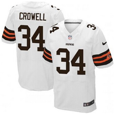 NEW Cleveland Browns #34 Isaiah Crowell White NFL Elite Jersey