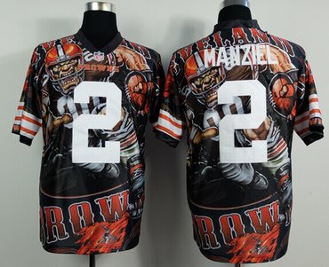 NEW Browns #2 Johnny Manziel Team Color NFL Elite Fanatical Version Jersey