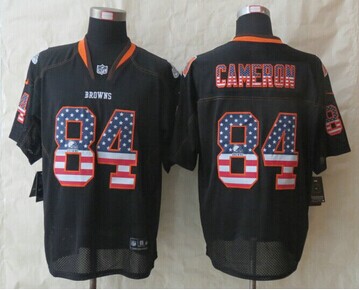 New Cleveland Browns #84 Jordan Cameron USA Flag Fashion Black Elite Jersey