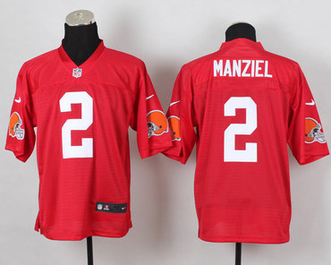 2014 nfl Browns #2 Manziel QB red jerseys