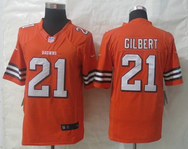 NEW NFL Cleveland Browns #21 Justin Gilbert Orange Limited Jersey