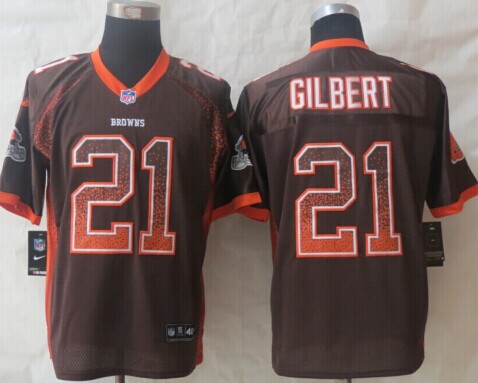 NEW Cleveland Browns #21 Justin Gilbert Brown Team Color NFL Elite Drift Fashion Jersey