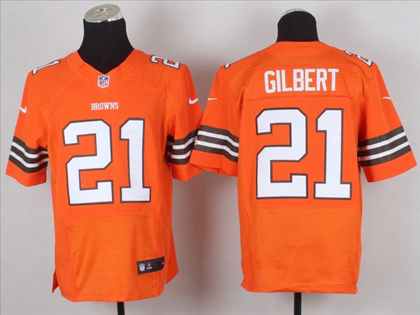 Nike Cleveland Browns #21 Justin Gilbert Orange Elite