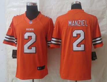 Cleveland Browns #2 Johnny Manziel Orange NFL Limited Jersey