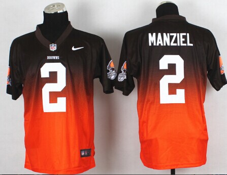 2014 NFL Draft Cleveland Browns #2 Johnny Manziel Orange Drift Fashion II Elite NFL Jerseys